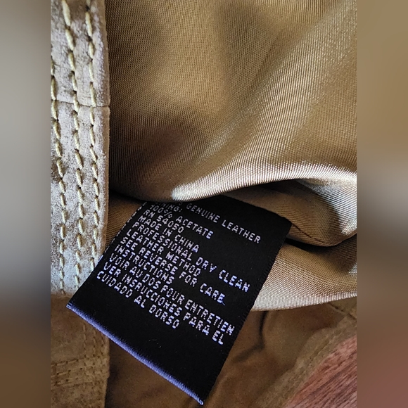 NWT Kasper Green Suede Leather Zip front Jacket Pleated Ruffled Women S PETITE - Picture 8 of 10